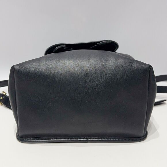 Vintage 90s Y2K Coach 9791 Black Leather Turn Lock Day Bag Backpack - Picture 9 of 16